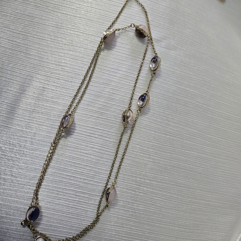 Chic Gold and Purple Stone Necklace